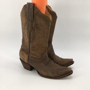 Corral Womens Boots 8.5 M Distressed Brown Leather Cowgirl Snip Toe Rodeo C2033